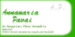 annamaria pavai business card